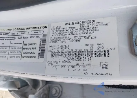 2020 Ford Fusion Sel from USA, damaged, VIN 3FA6P0CD2LR193167